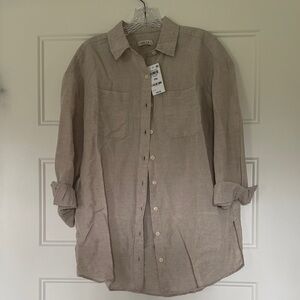 Style & Co. Beige Button Down Shirt